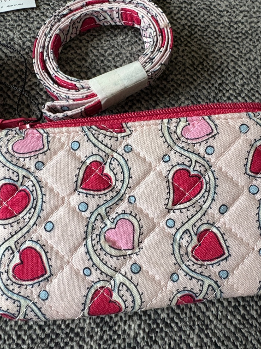 Vera Bradley Pink Floral Quilted ID Holder with Lanyard - Picture 3 of 4